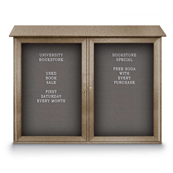 Indoor Enclosed Combo Board, 48"x36", Satin Frame/Burgundy & Burgundy